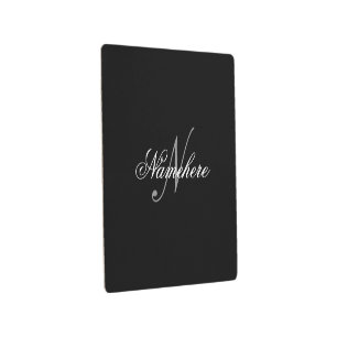 Unique Personalized Black and White Name Monogram Metal Print