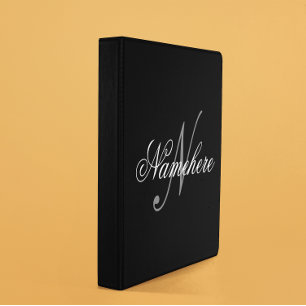 Unique Personalized Black and White Name Monogram Mini Binder