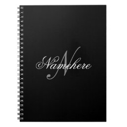 Unique Personalized Black and White Name Monogram Notebook