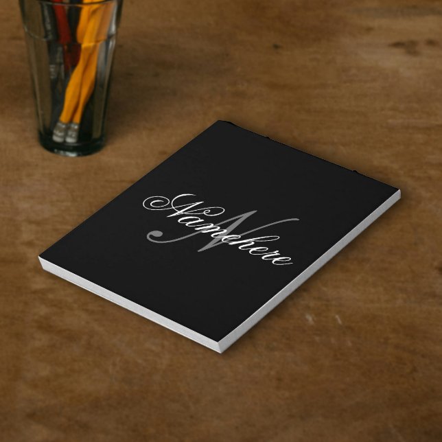 Unique Personalized Black and White Name Monogram Notepad (Creator Uploaded)