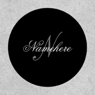 Unique Personalized Black and White Name Monogram Patch
