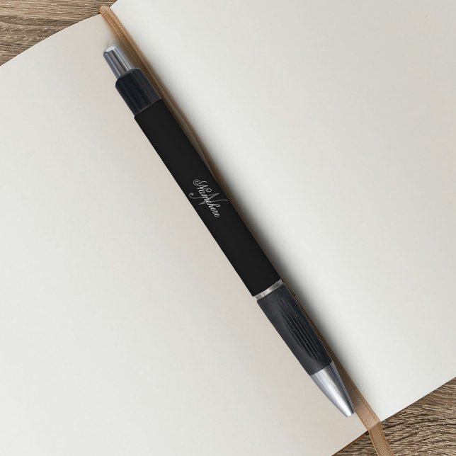 Unique Personalized Black and White Name Monogram Pen (Creator Uploaded)