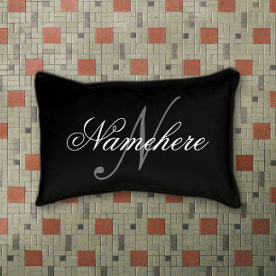 Unique Personalized Black and White Name Monogram Pet Bed