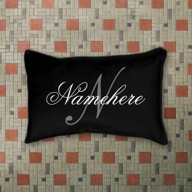 Unique Personalized Black and White Name Monogram Pet Bed (Creator Uploaded)