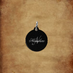 Unique Personalized Black and White Name Monogram Pet ID Tag<br><div class="desc">Personalized Unique Black and White Name Monogram Design for anyone.</div>