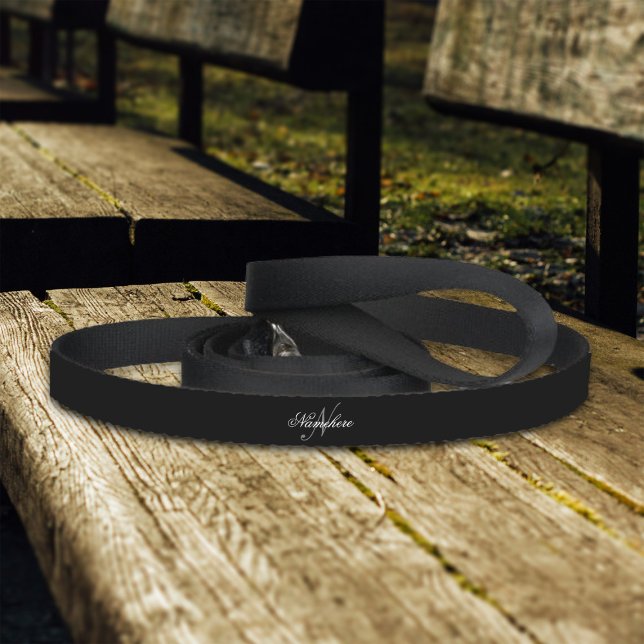 Unique Personalized Black and White Name Monogram Pet Leash (Creator Uploaded)