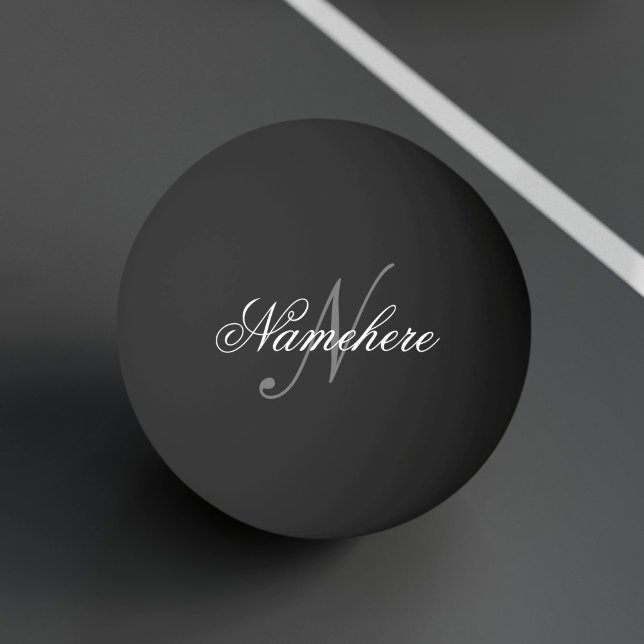 Unique Personalized Black and White Name Monogram Ping Pong Ball (Creator Uploaded)