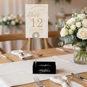 Unique Personalized Black and White Name Monogram Place Card Holder