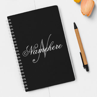 Unique Personalized Black and White Name Monogram Planner