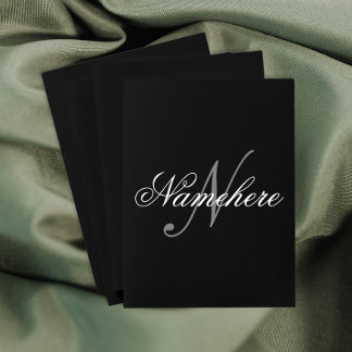 Unique Personalized Black and White Name Monogram Pocket Folder