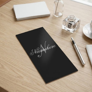 Unique Personalized Black and White Name Monogram Rack Card