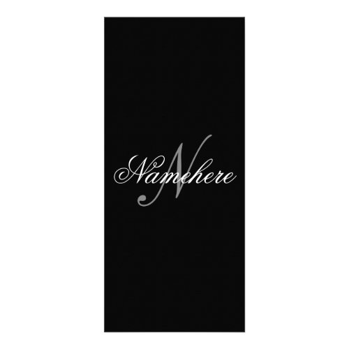 Unique Personalized Black and White Name Monogram Rack Card