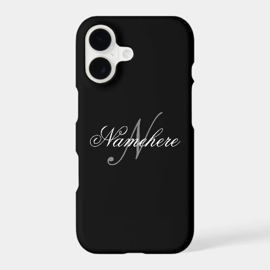 Unique Personalized Black and White Name Monogram  Samsung Galaxy Case (Back)