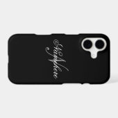 Unique Personalized Black and White Name Monogram  Samsung Galaxy Case (Back Horizontal)