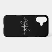 Unique Personalized Black and White Name Monogram  Samsung Galaxy Case (Back Horizontal)