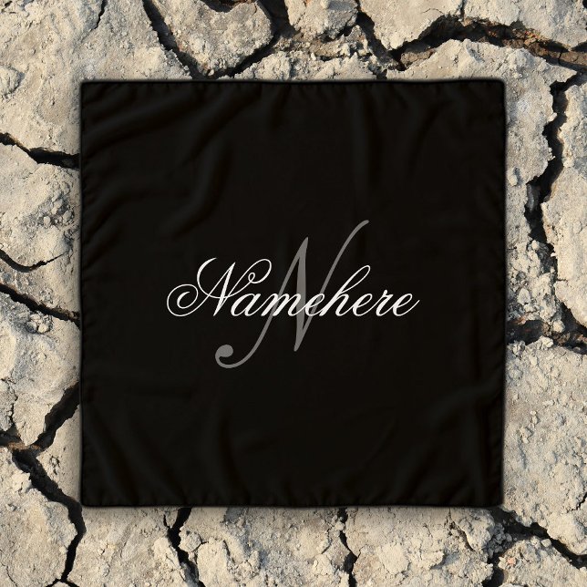 Unique Personalized Black and White Name Monogram Scarf (Creator Uploaded)