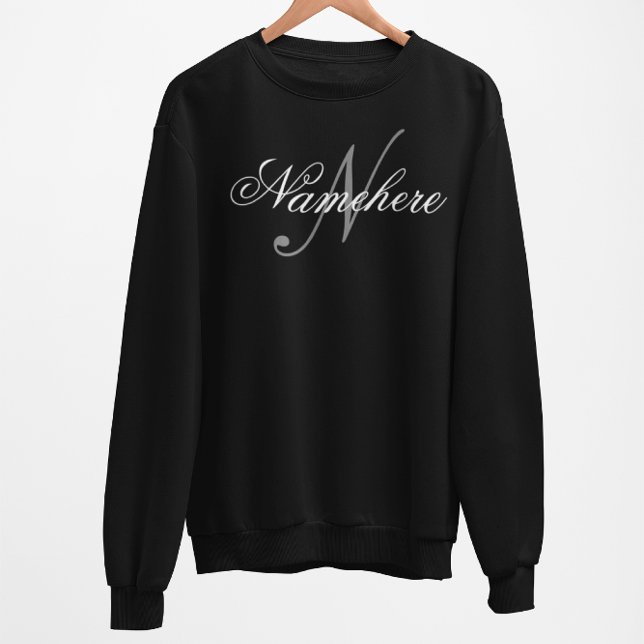 Unique Personalized Black and White Name Monogram  Sweatshirt (Creator Uploaded)