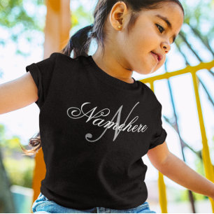 Unique Personalized Black and White Name Monogram T-Shirt