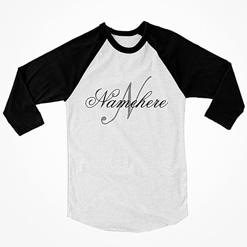 Unique Personalized Black and White Name Monogram  T_Shirt