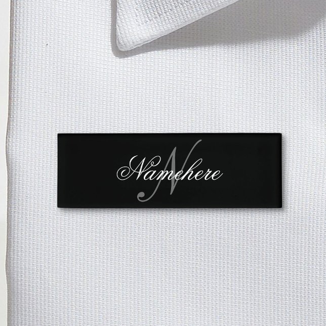 Unique Personalized Black and White Name Monogram Tag (Creator Uploaded)