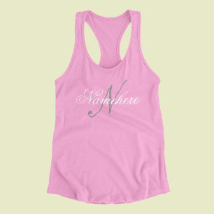 Unique Personalized Black and White Name Monogram Tank Top