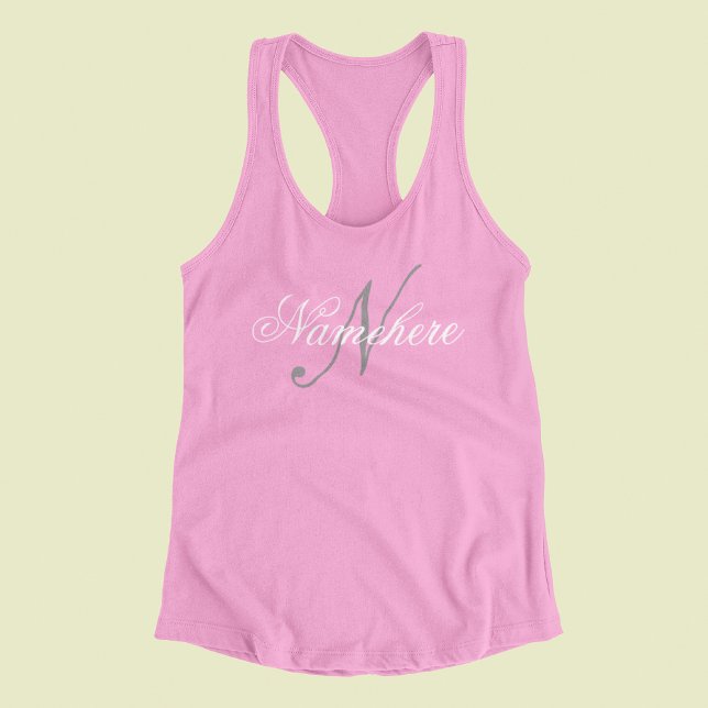 Unique Personalized Black and White Name Monogram  Tank Top (Creator Uploaded)