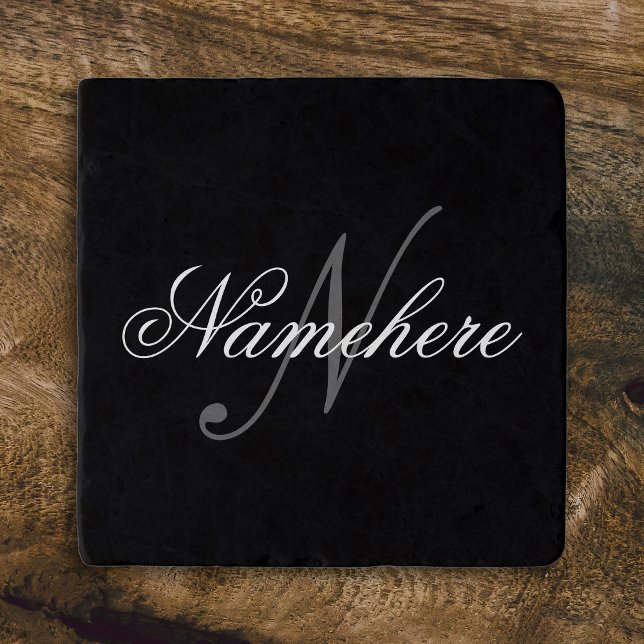 Unique Personalized Black and White Name Monogram Trivet (Creator Uploaded)