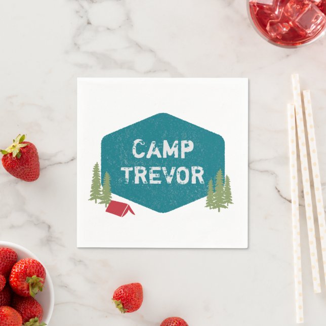Unique Personalized Camp Name Birthday Party Napkins (Insitu)
