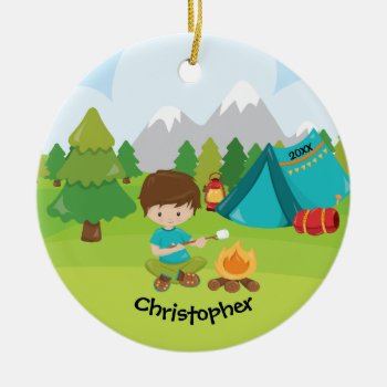 Unique Personalized Camping Christmas Ornament by celebrateitornaments at Zazzle
