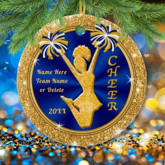 Unique Personalized Cheerleader Christmas Ornament