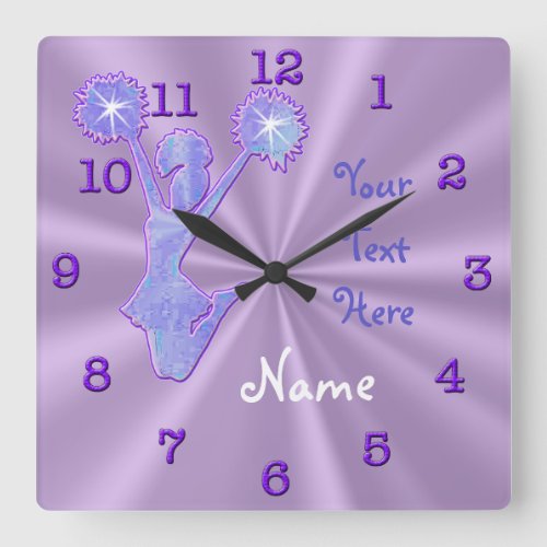 Unique PERSONALIZED Cheerleader Clocks with NAME