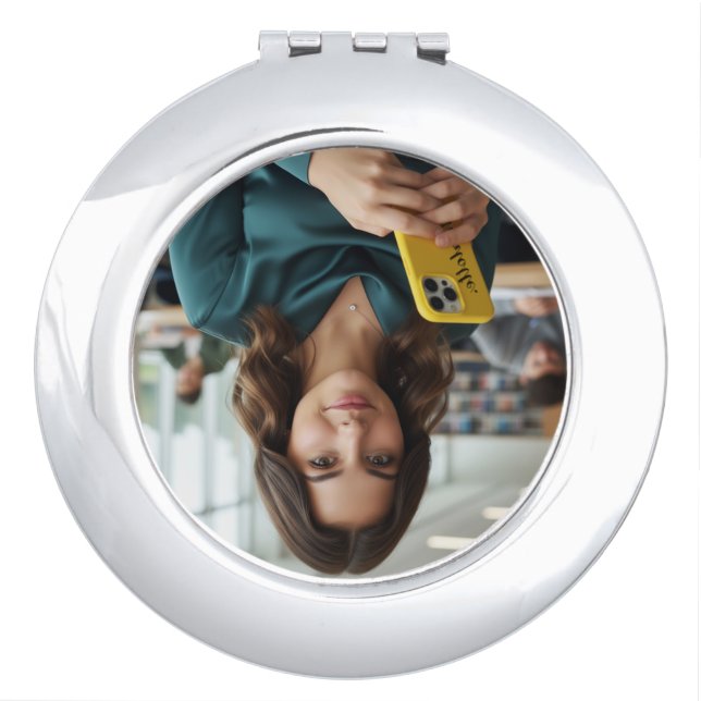 Unique Personalized Compact Mirror with Your Photo (Front)