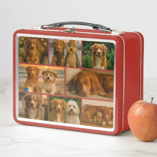 Unique personalized custom collage photo template metal lunch box