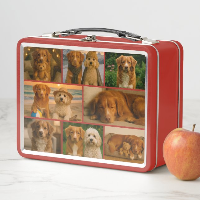 Unique personalized custom collage photo template metal lunch box (In Situ)