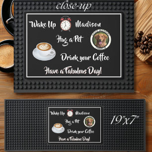 Unique Personalized Dog Home Coffee Bar Mat Photo