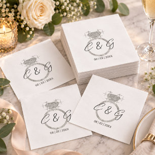 Unique Personalized Engagement Party Wedding Party Napkins