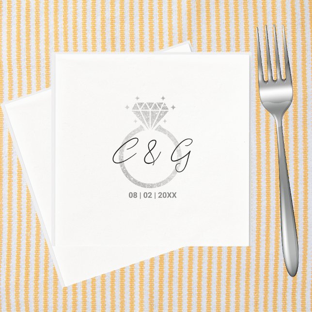 Unique Personalized Engagement Party Wedding Party Napkins (Creator Uploaded)