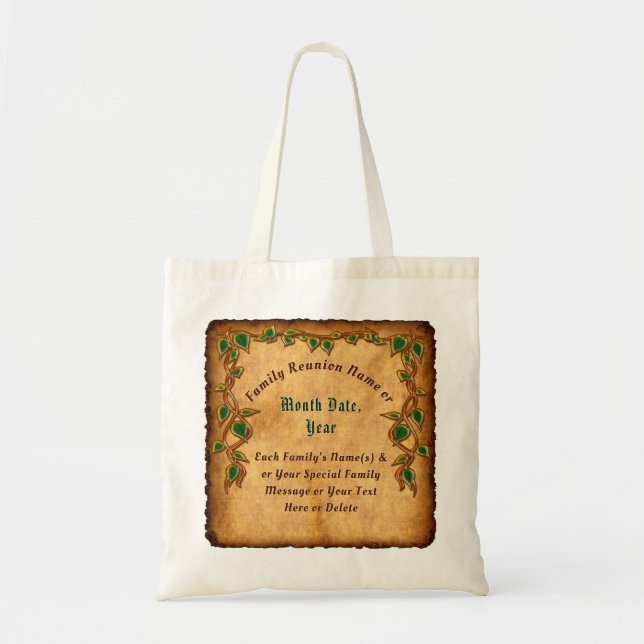 Unique Personalized Family Reunion Tote Bags (Front)