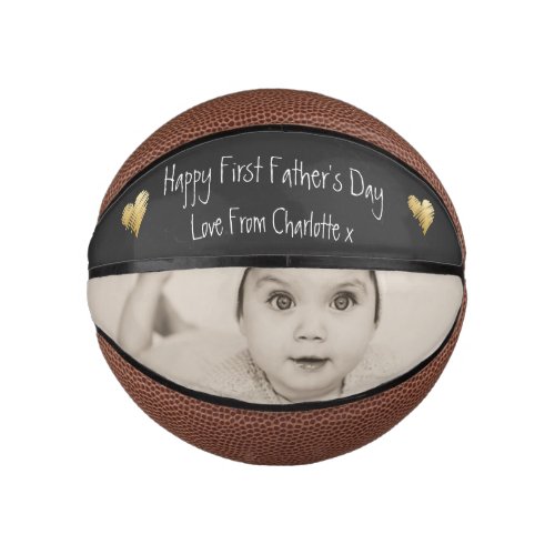 Unique Personalized First Fathers Day Mini Basketball