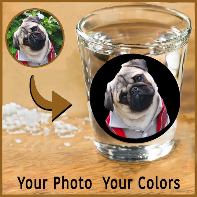 Unique Personalized First Pet Dog Lover Photo Gift Shot Glass (Creator Uploaded)