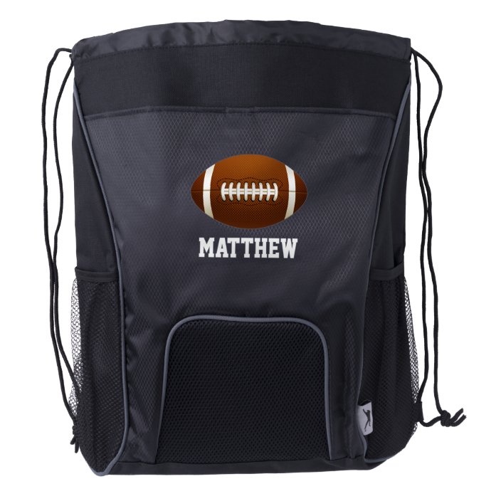 football drawstring backpack