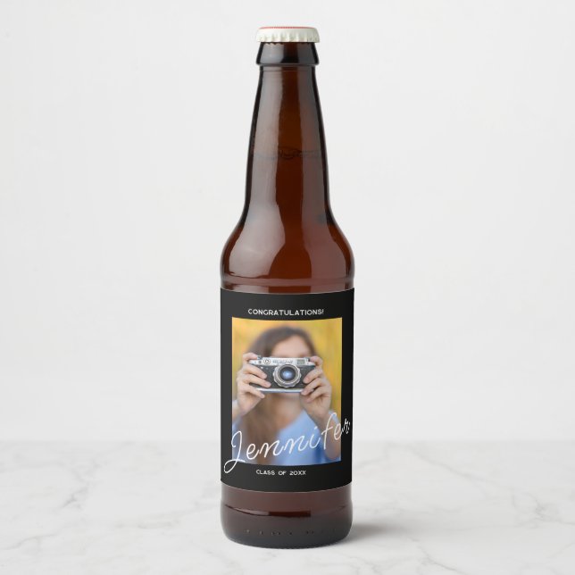 Unique Personalized Graduation Party Beer Bottle Label (Front)
