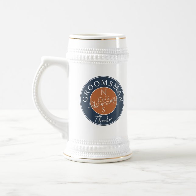 Unique Personalized Groomsmen Beer Stein (Left)