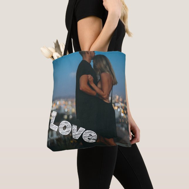 Unique Personalized Love Photo Tote Bag (Close Up)