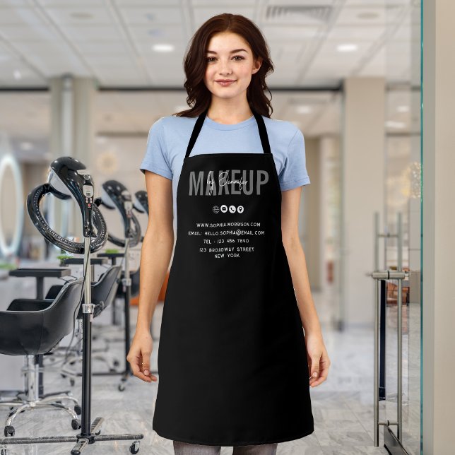 Unique Personalized Makeup Artist Monogram Name Apron (Creator Uploaded)