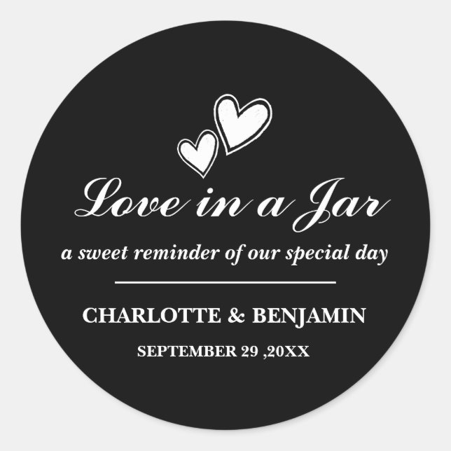 Unique Personalized Mason Jar Wedding Favor Labels (Front)