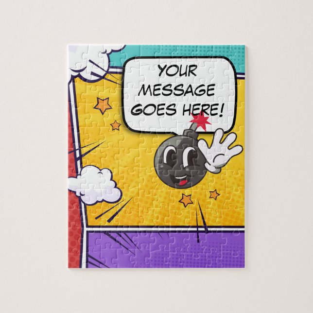 Unique Personalized message funny comic style  Jigsaw Puzzle (Vertical)