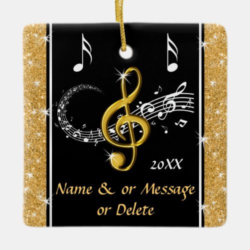 Unique Personalized Music Note Ornaments for Her