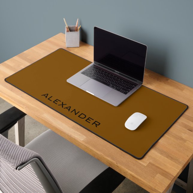 Unique personalized name brown &black desk mat (Office 2)