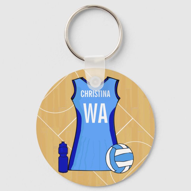 Unique Personalized Netball Custom request Keychain (Front)